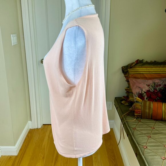 Max Studio Top Knit Embroidered Sequins Appliqué Pink Multi (L) - Picture 2 of 6